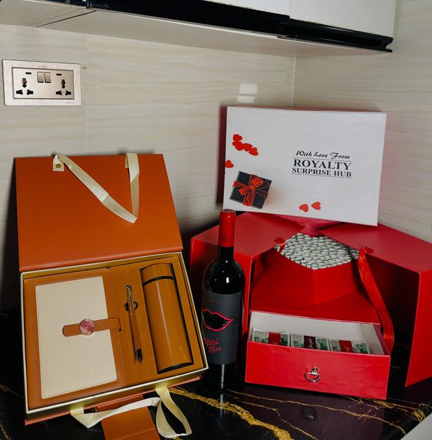 Luxury gift box duo with wine